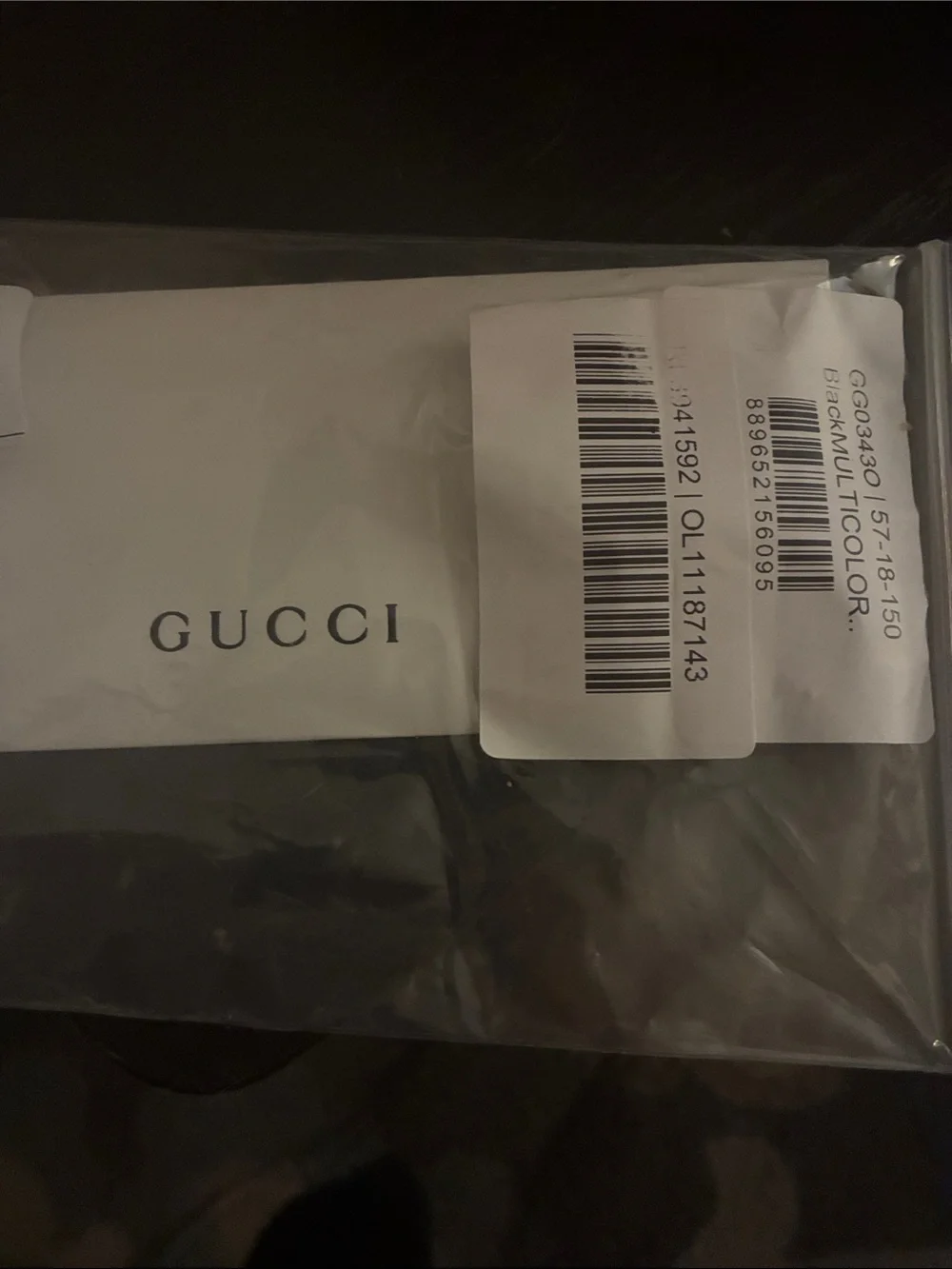 Gucci Black Frames with Green and Red Stripe Temples